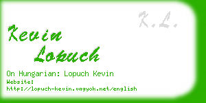 kevin lopuch business card
